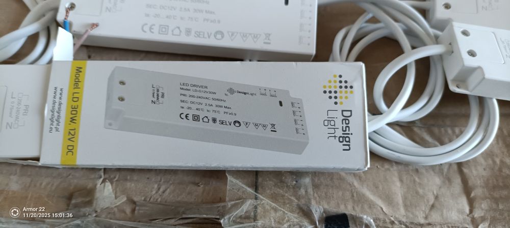 Transformadores 220-12v com 6 saídas para fita de led 8 unidades