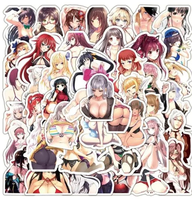 Стикеры водонепроницаемые наклейки аниме хентай набор тянки
