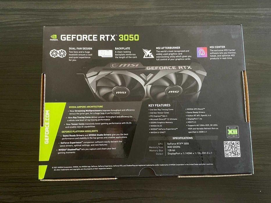 RTX 3050 8GB MSI OC Edition