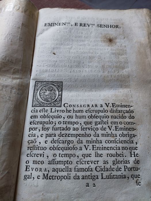 Évora Gloriosa livro antigo Séc XVIII raro