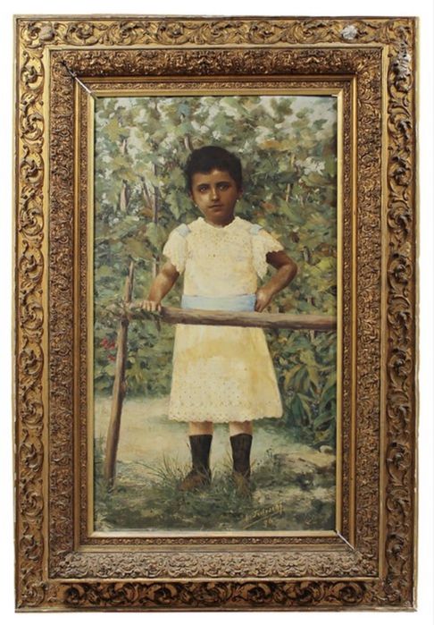 Pintor romantico sec XIX , assinado .