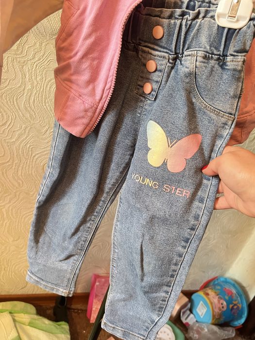 Дитяча Кофта на змійці + джинси мом