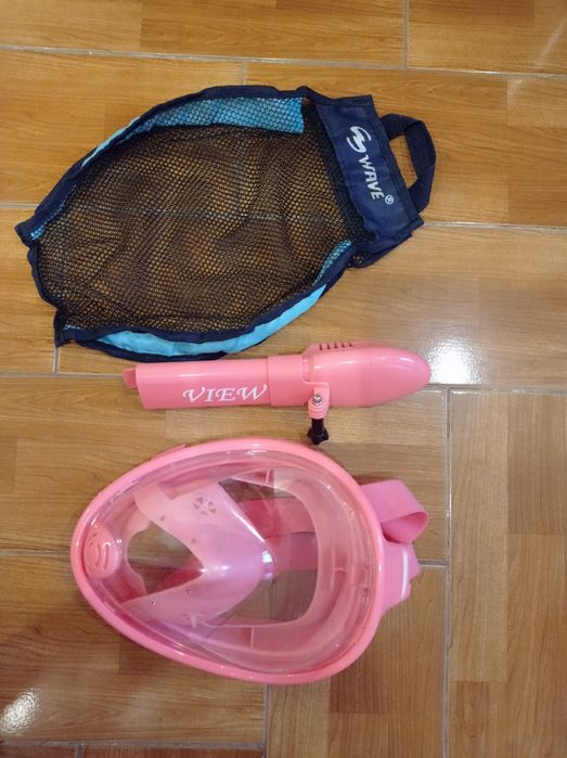 Маска для снорклинга розовая L-XL