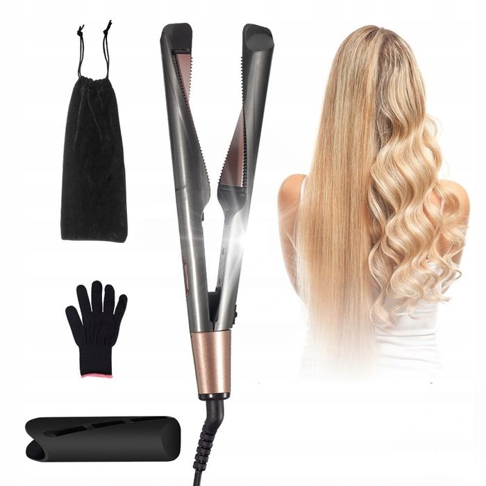 Prostownica do włosów lokówka ceramiczna 2w1 szybkie nagrzewanie