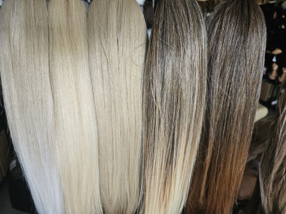 Kucyk kitka proste włosy 55 cm blond ombre