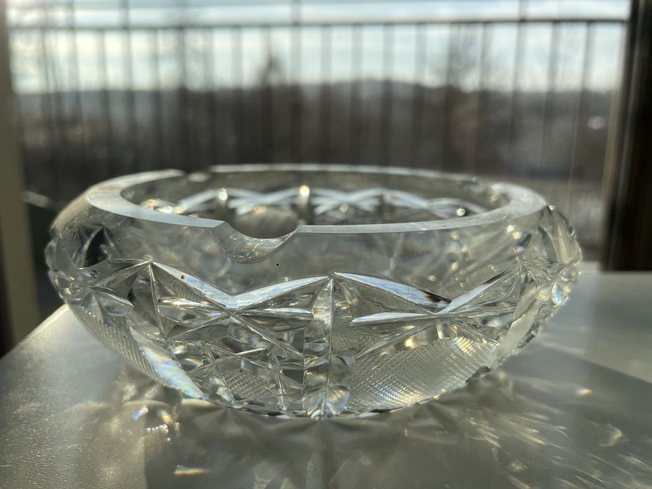 Krysztalowa popielniczka z czasow PRL