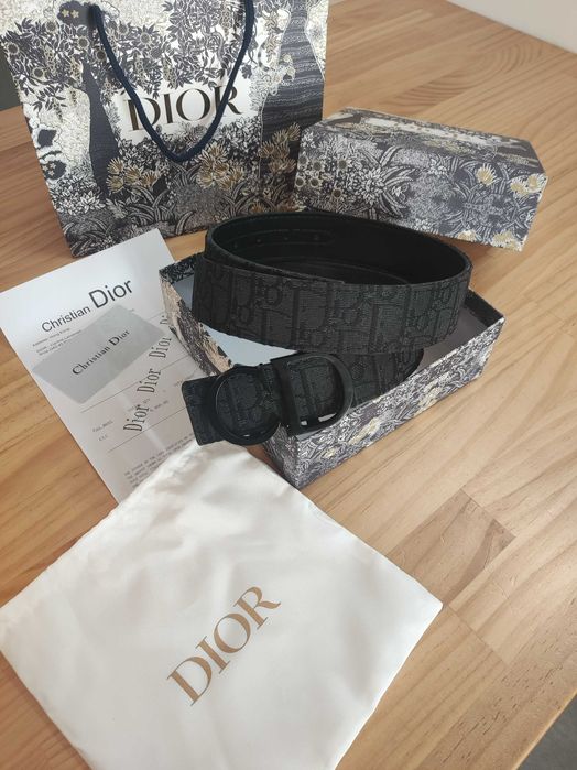 Pasek firmowy męski, damski, skóra Cristiana Diora