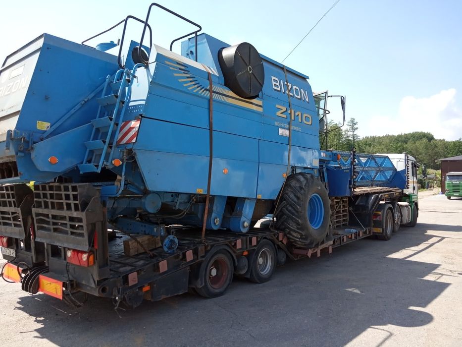 Transport kombajnów maszyn budowlanych leśnych forwarder harvester