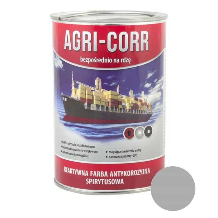 Farba podkładowa na rdzę do metalu szara 1L Agri-Corr antykorozyjna