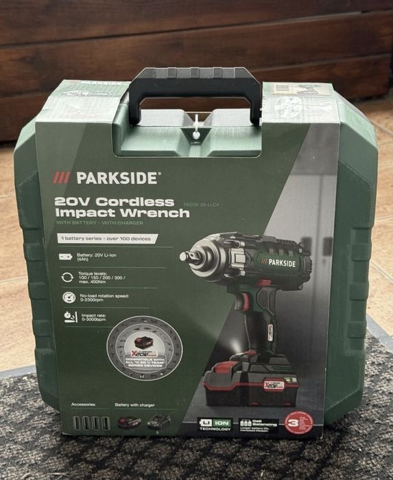 Аккумуляторный ударный гайковерт PARKSIDE® 20 В, PASSK 20-Li C4