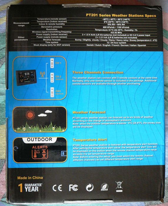 портативна цифрова метеостанція wanap pt201