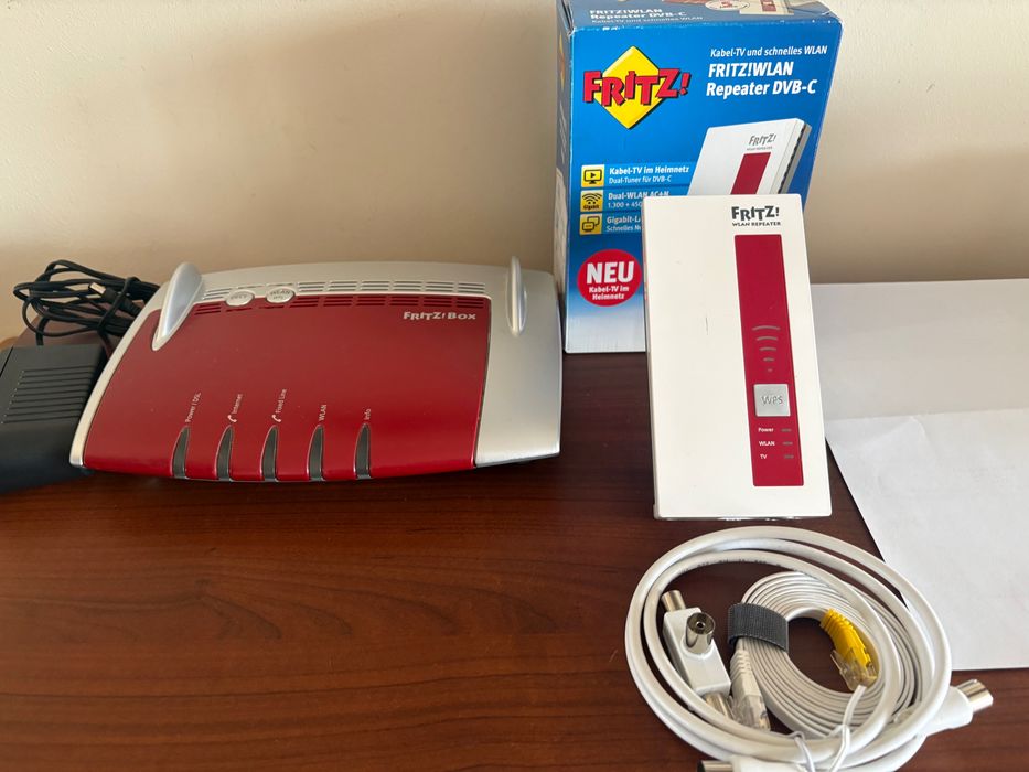 Router Fritz!Box 7490 + Fritz!WLAN Repeater DVB-C