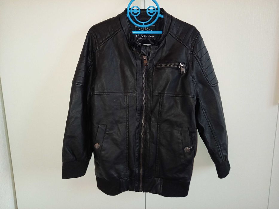Демісезонна куртка шкіряна косуха кожанка для хлопчика 5-6 років