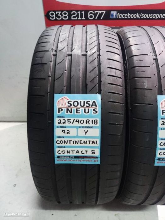 2 pneus semi novos 225-40r18 continental - oferta dos portes 120 EUROS