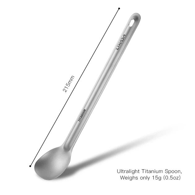 Нова ложка титанова Lixada Titanium довга 215 мм, вага 15грам Original