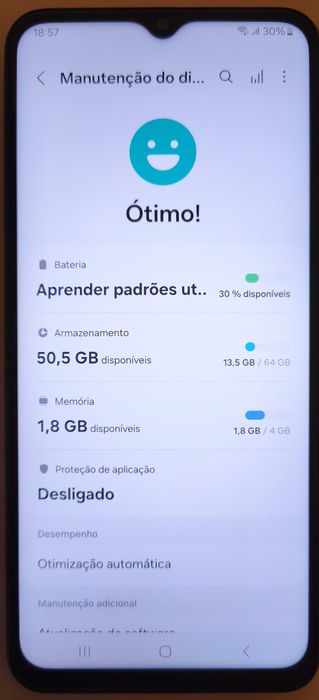 Samsung Galaxy A13 4G – 4GB RAM / 64GB – Cabo sem uso e caixa original