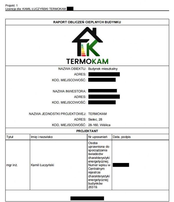Audyt energetyczny Czyste Powietrze/Świadectwo energetyczne/Termowizja