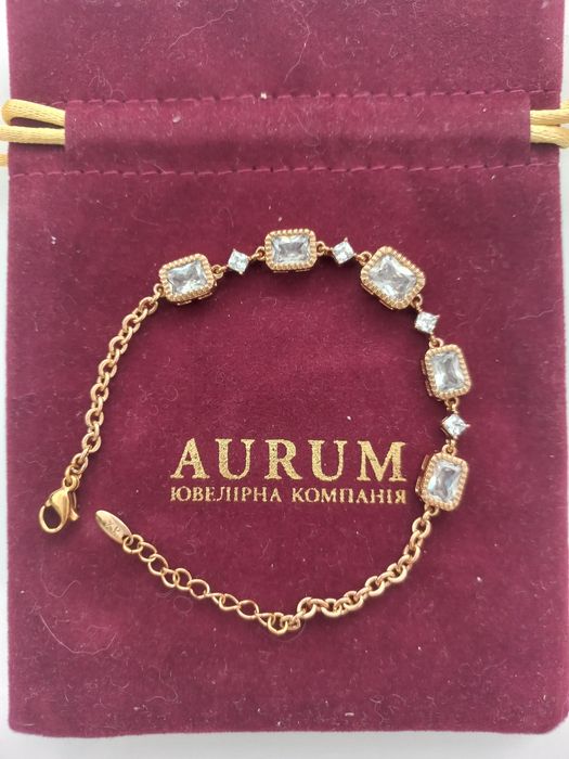 Браслет позолочений з фіанітами