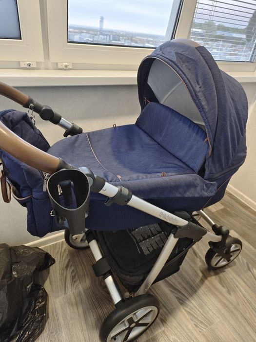 Дитячий візок 2 в 1 Baby Design Dotty New Navy — люлька + прогулянковий блок
