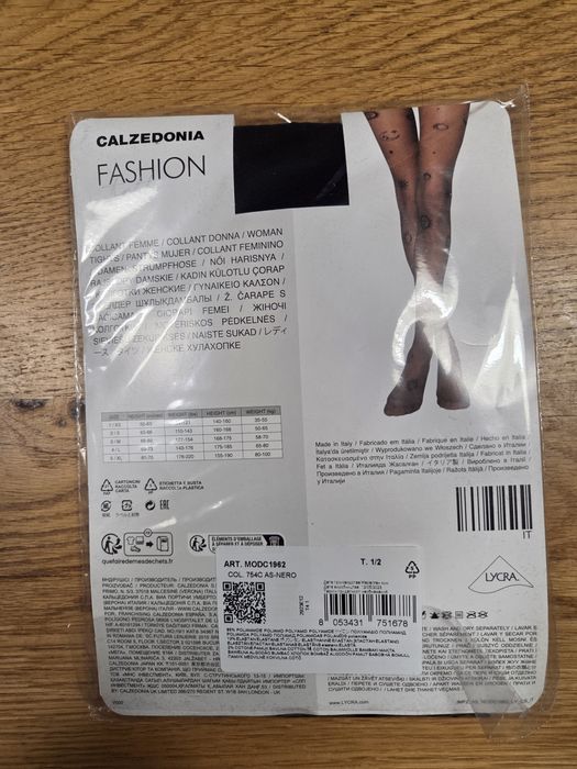 Nowe czarne rajstopy calzedonia s/m astrology rysunki efekt tatuażu