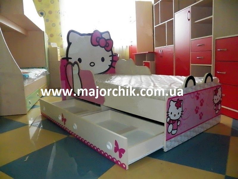 Ліжко дитяче з ящиками Хелло Китти Hello Kitty для дівчинки