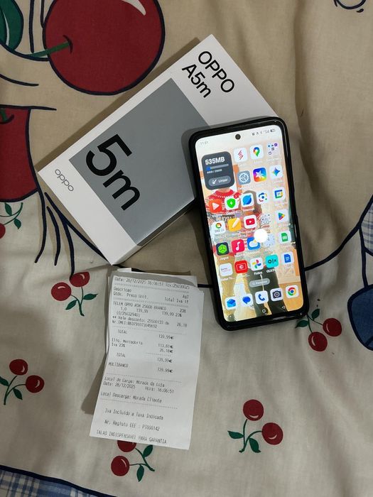 Vendo OPPO A5m versão 256gb + 8gb RAM branco com garantia