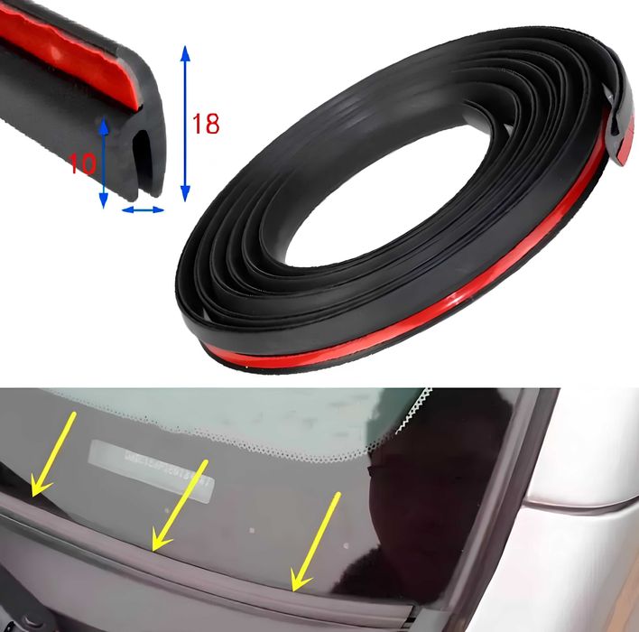 Ущільнювач скла лобового,жабо U-type 18*10мм