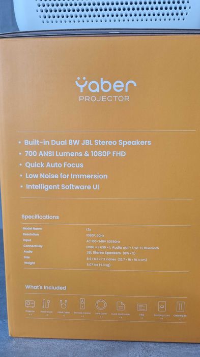 Новий ОРИГІНАЛЬНИЙ Проектор YABER l2s два динаміки JBL