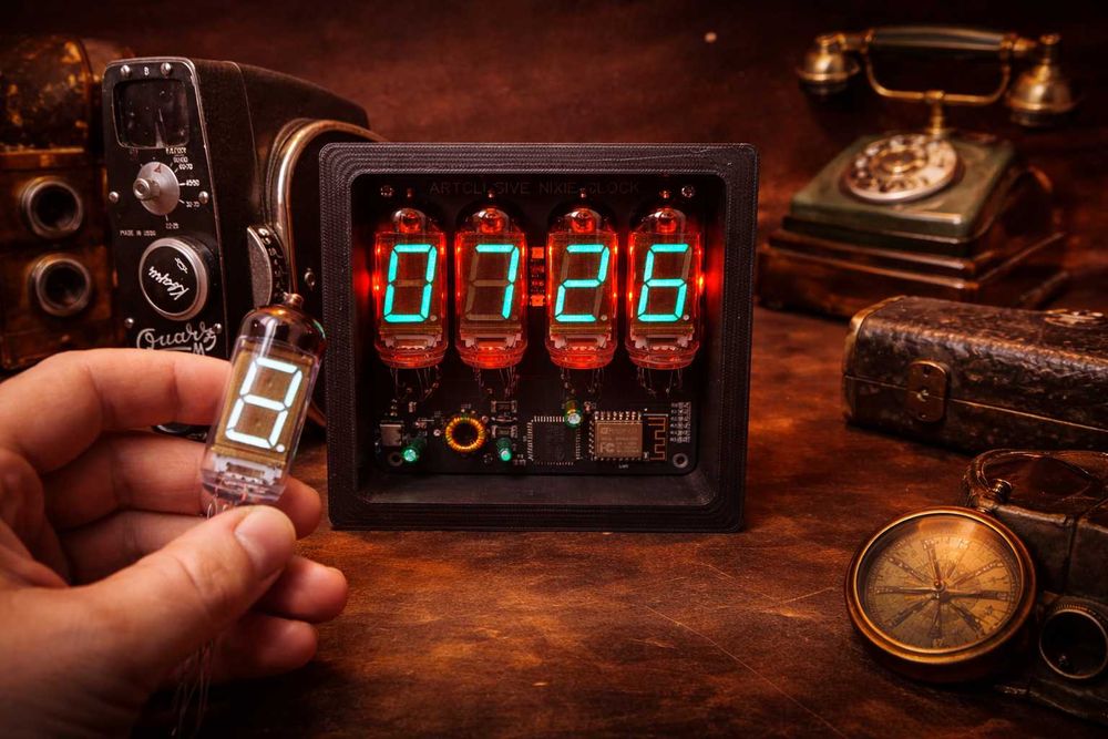 Ламповые часы Nixie clock ив-11 гри(ив-4,ив-17,ив-6,ив-11,ин-12)