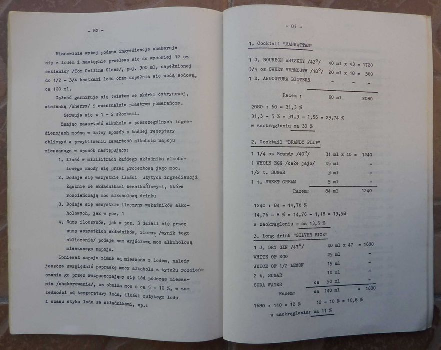 Materiały dla słuchaczy kursu barman - mixer - Zdzisław T. Nowicki - 1973r.
