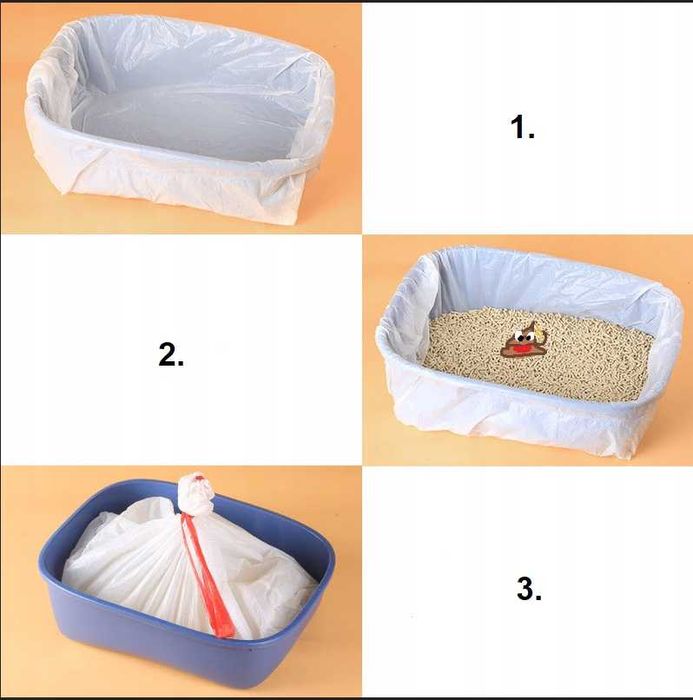 worki do kuwety mocne z taśmą wytrzymałe 40 szt XL