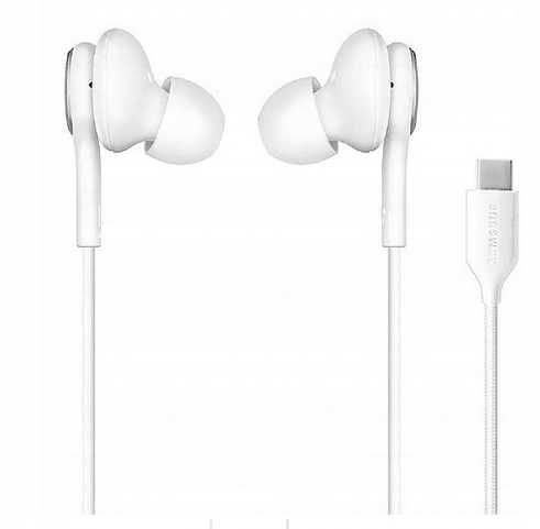 Oryginalne słuchawki Samsung AKG USB Typ C Białe dokanałowe
