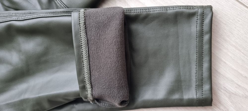 НОВІ Легінси, лосини екошкіра темно-зелені