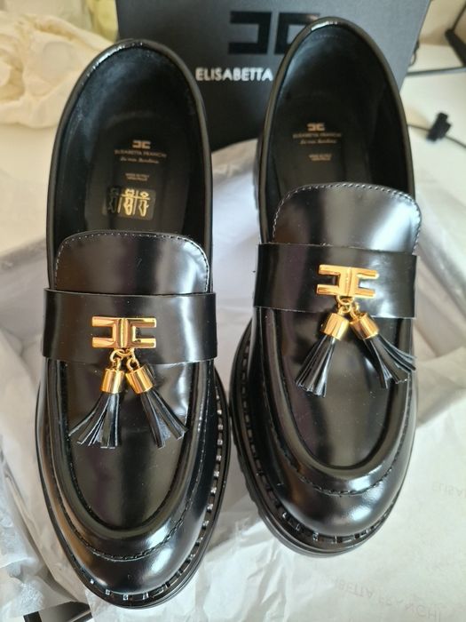 Mocassins de couro Elisabetta Franchi