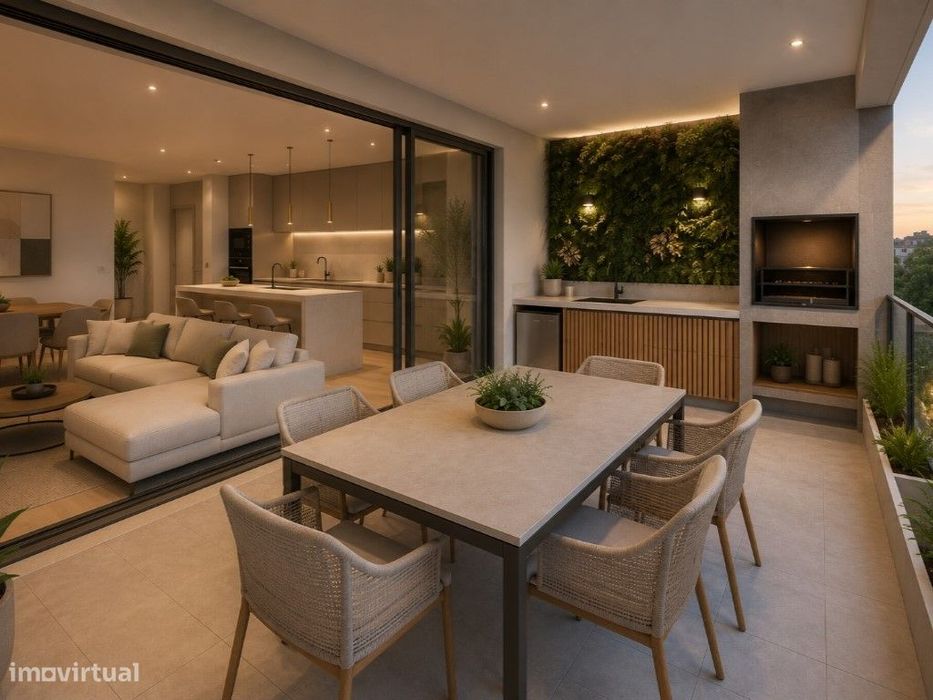 Apartamento T2 num segundo andar com suite, closet, varandas e chur...