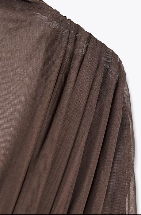 Vestido combinado tule Chocolate