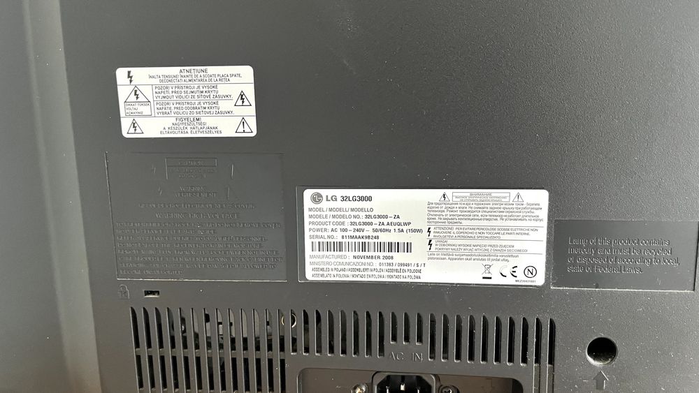 TV LG 32" LCD (Modelo 32LG3000 3x HDMI)