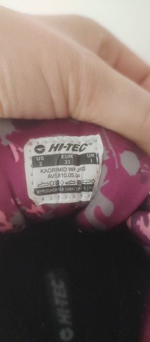 Buty trekkingowe Hi-Tec rozmiar 33 śniegowce dla dziewczynki