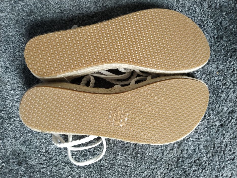 Sandały Espadryle na koturnie 24 cm Boho ecru