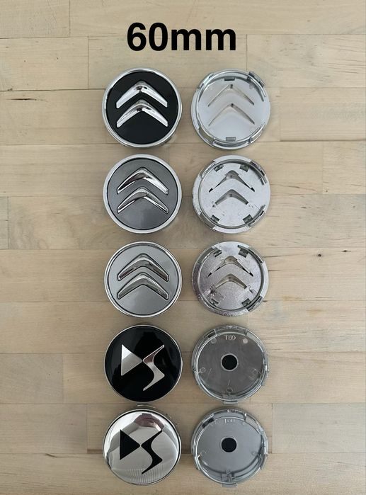 Conjunto 4 Centros Tampas Jantes Citroen DS 56mm 60mm 65mm 68mm 75mm