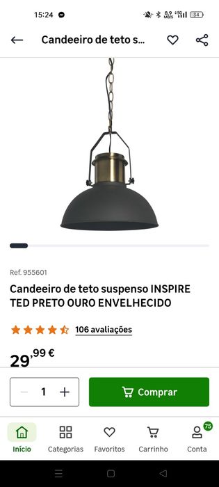 Candeeiro rústico de metal