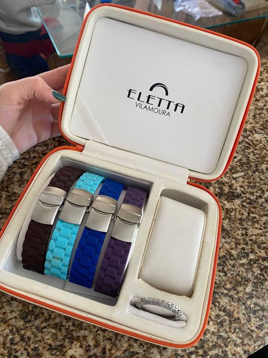Caixa de braceletes, relógio eletta