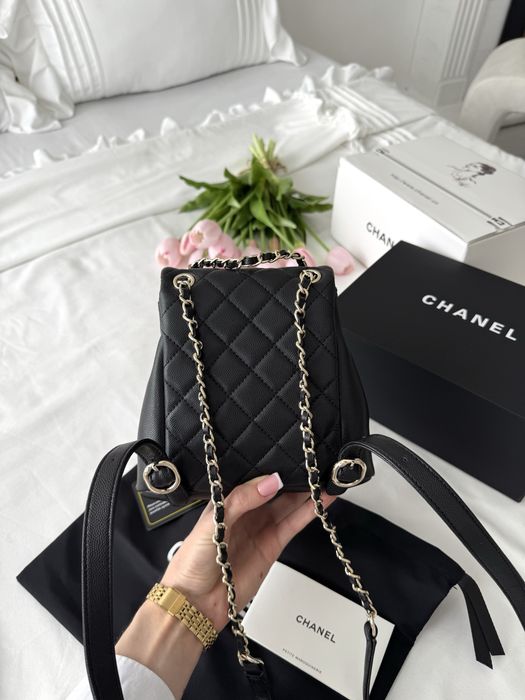 Рюкзак Chanel Backpack Texture чорний, молочний