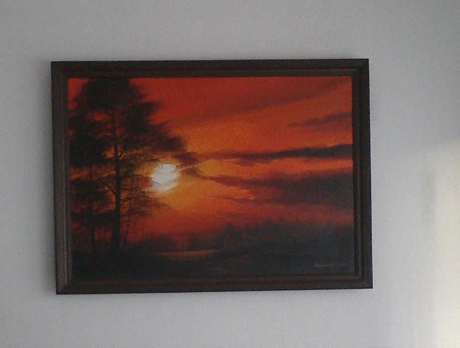 Obraz 110x80 w brązowej ramie