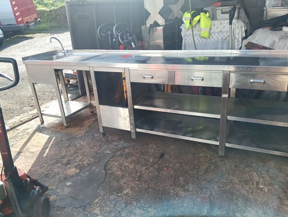 Bancada em inox 4 metros