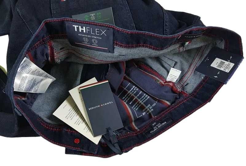 Męskie jeansy Tommy Hilfiger Bleecker - Slim granatowe nowe - W38/L30