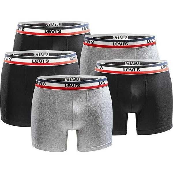 Levi's Boxers 5-Pack bokserki majtki męskie czarne szare bawełna modne