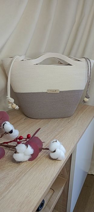 Сумка шопер зі шнура ручної роботи