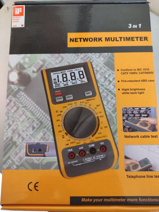 3-in-1 Multimeter for Testing Network Cables and Telephone Lines.64752329131394121