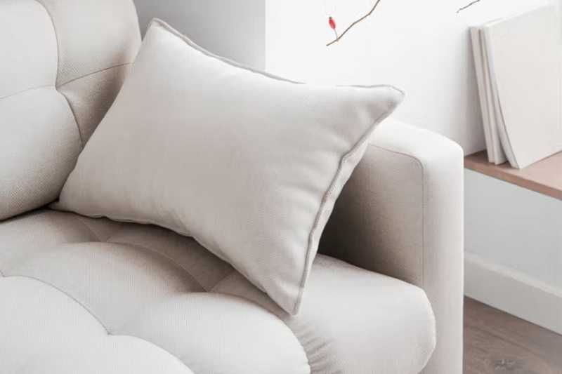 Pikowana elegancja sofa bąbelkowa 4 os Mamaia Micadoni beż 217x96x75cm